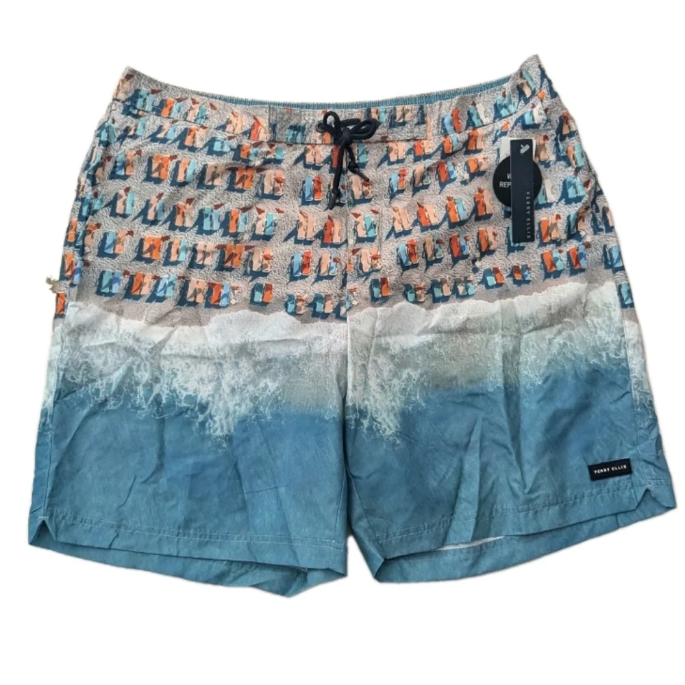 Perry Ellis Water Repellent Swim Board Shorts I. Dynasty Green 8